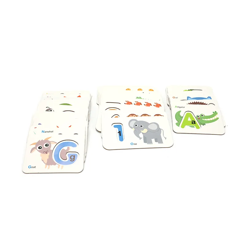 Memory Game Animal Printed Kids Learning Educational Alphabet Paired Cards