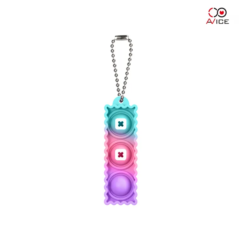Mini Keychain Push It Bubble Silicone Baby Simple Dimple Squeeze Fidget Bubble Stress Relief Toy
