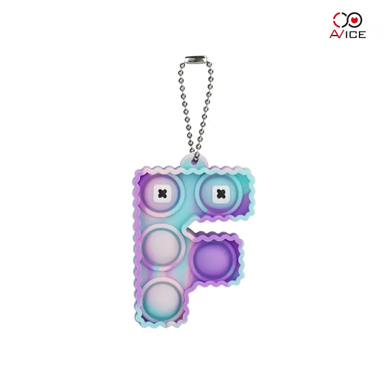 Mini Pop It Keychain Ring Push Bubble Sensory Silicone Fidget Toys for Adults Stress Relief Special Needs Autism