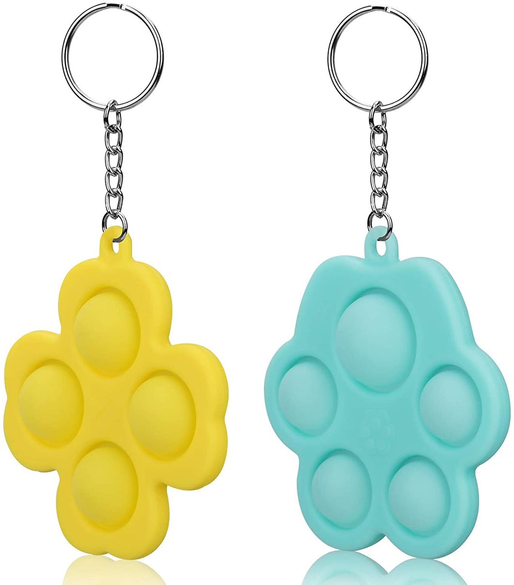 Mini Push Pop Bubble Fidget Sensory Mini Keychain Toy Simple Dimple Fidget Help Restore Emotions Gift for Adult Kids