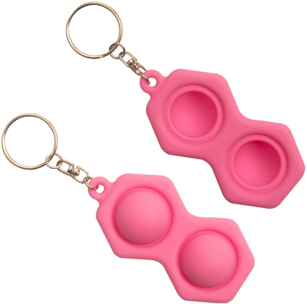 Mini Push Pop Bubble Fidget Sensory Mini Keychain Toy Simple Dimple Fidget Help Restore Emotions Gift for Adult Kids