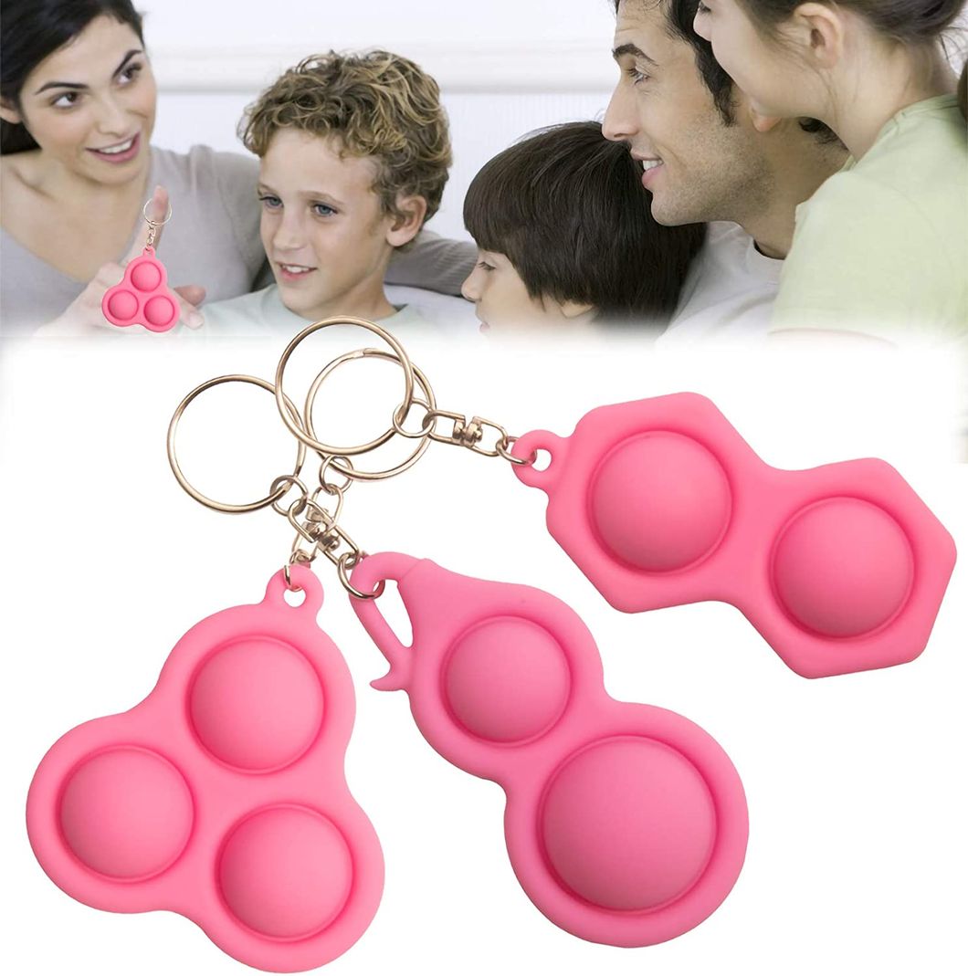 Mini Push Pop Bubble Fidget Sensory Mini Keychain Toy Simple Dimple Fidget Help Restore Emotions Gift for Adult Kids
