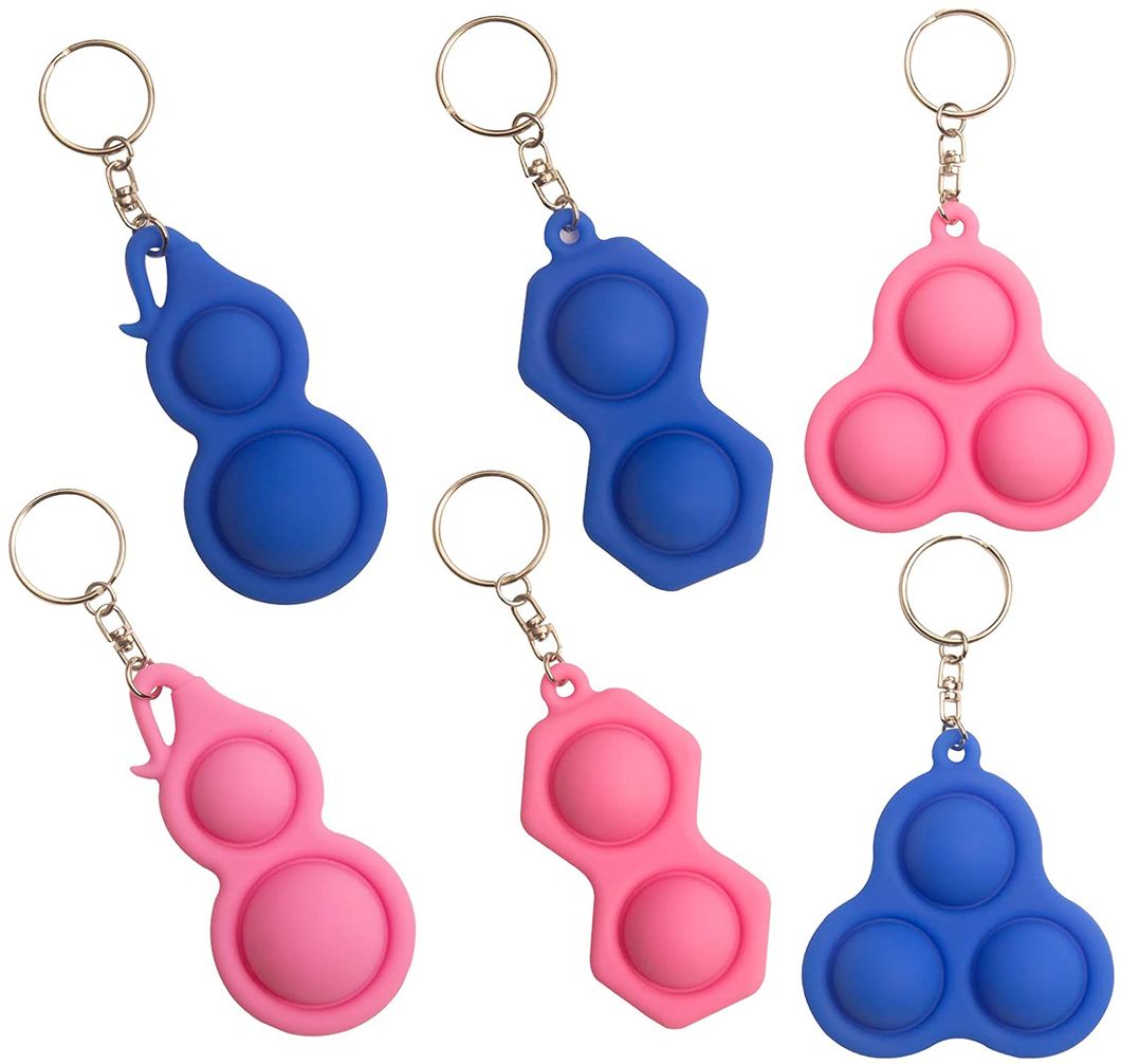 Mini Push Pop Bubble Fidget Sensory Mini Keychain Toy Simple Dimple Fidget Help Restore Emotions Gift for Adult Kids