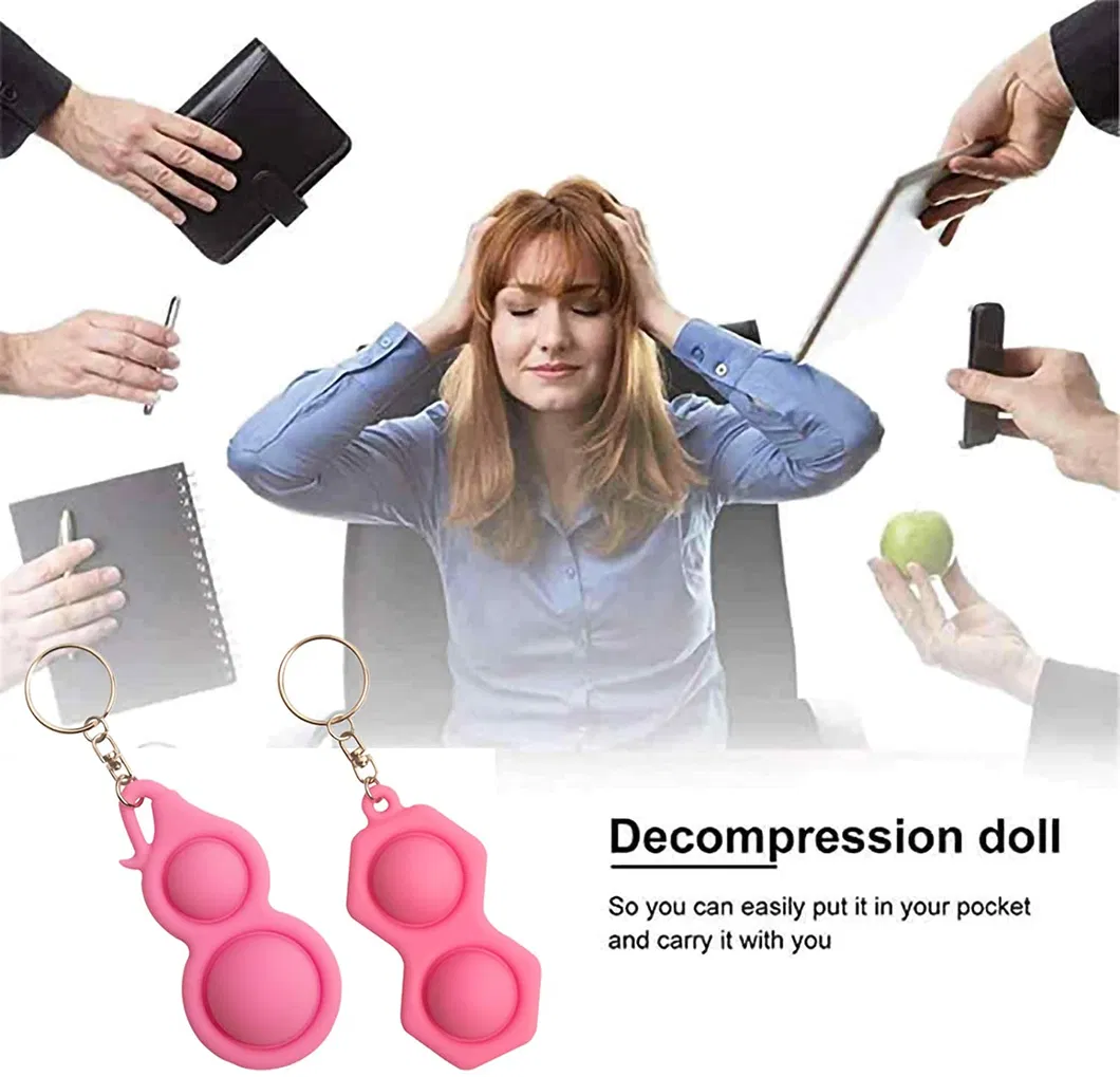 Mini Push Pop Bubble Fidget Sensory Toys Mini Keychain Simple Dimple Fidget Help Restore Emotions Gift for Adult Kids