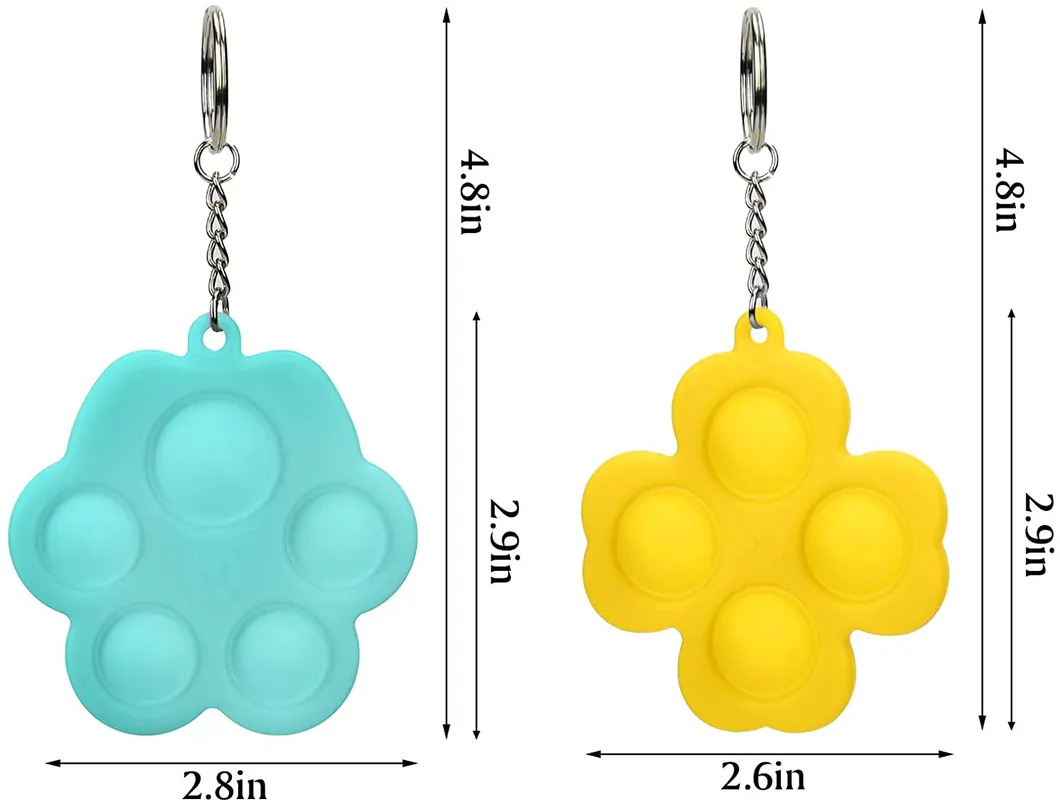 Mini Push Pop Bubble Fidget Sensory Toys Mini Keychain Simple Dimple Fidget Help Restore Emotions Gift for Adult Kids