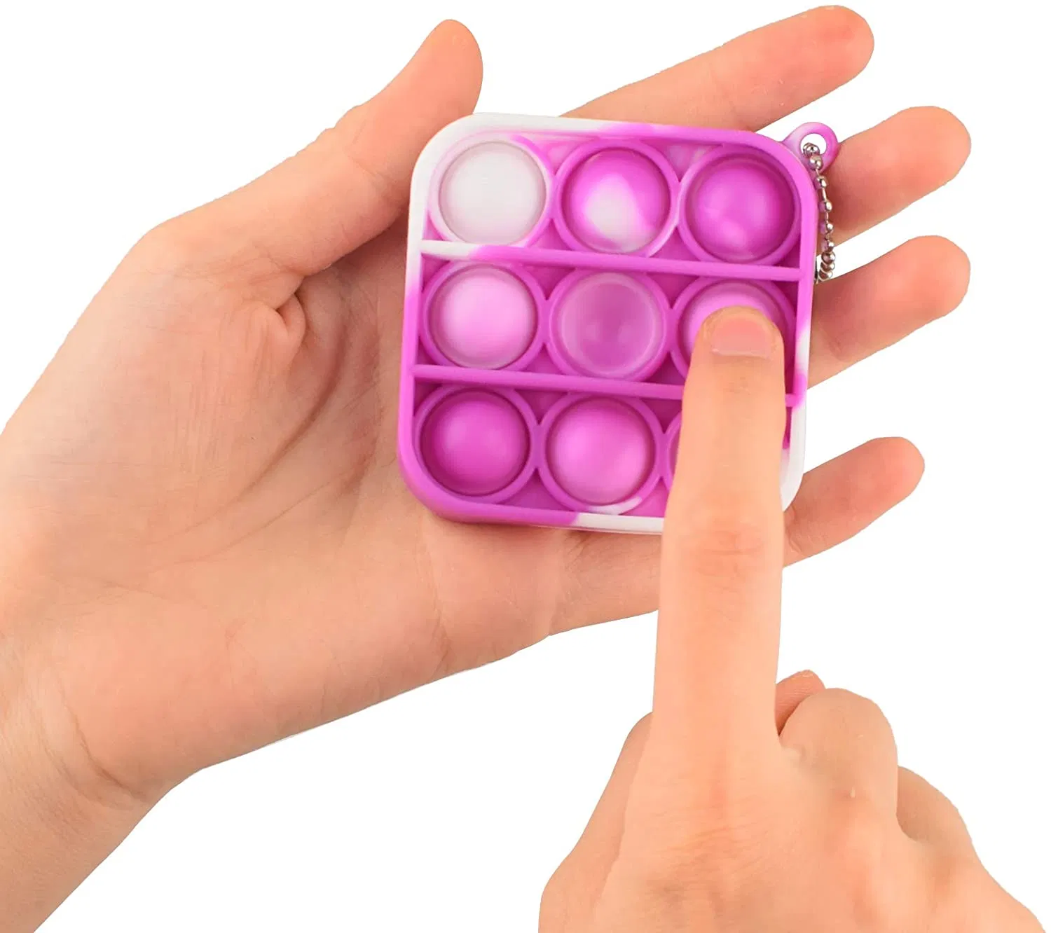 Mini Push Pop Bubble Fidget Sensory Toys Mini Keychain Toy Simple Dimple Fidget Help Restore Emotions Gift for Adult