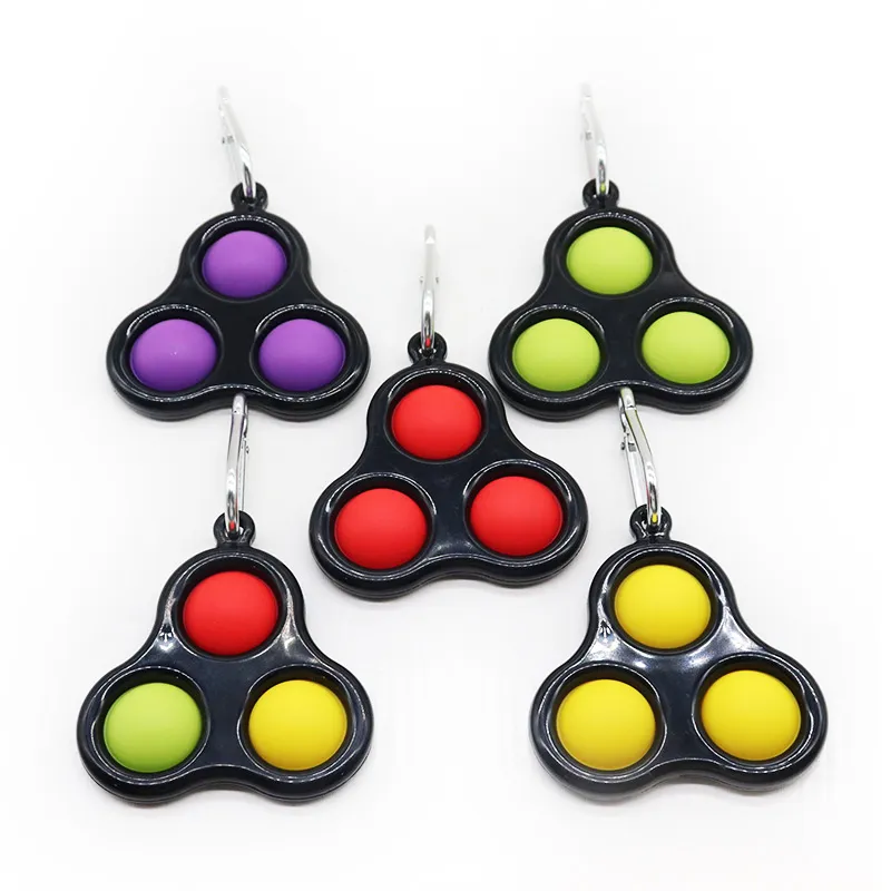 Mini Silicone Simple Sensory Fidget Stress Relief Toys with Hand Keychain