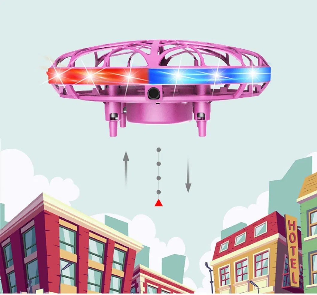 Mini UFO Drone Hand Control Interactive Infrared Induction Helicopter with 360 Degree Rotating and Shinning LED Lights Flying Aircraft Games Gifts Toys Esg17652