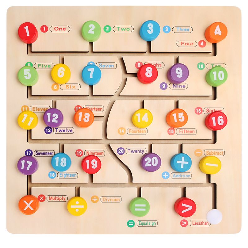 Montessori Toys Child Early Education Math Toy Matching Learning Aids Digital Maze Educational Wooden Toys for Kids Children