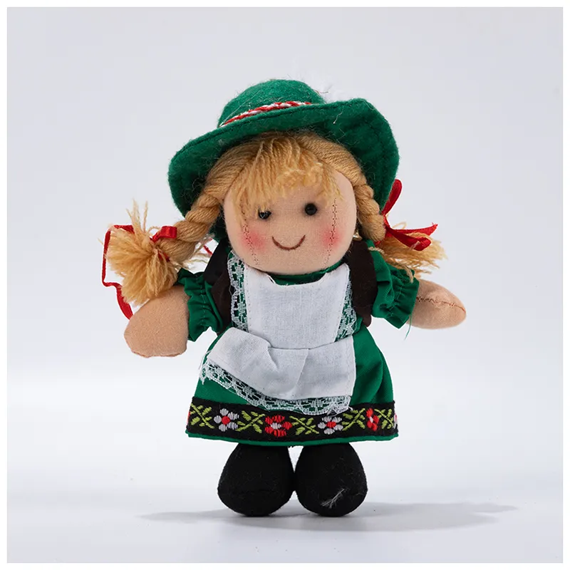 National Doll Baverian Doll Boy and Girl Fabric Doll Rag Doll