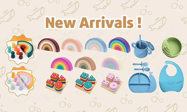 Newest Christmas Series Different Shape Baby Silicone Building Teether Blocks Food Grade BPA Free Funny Stacking Toy