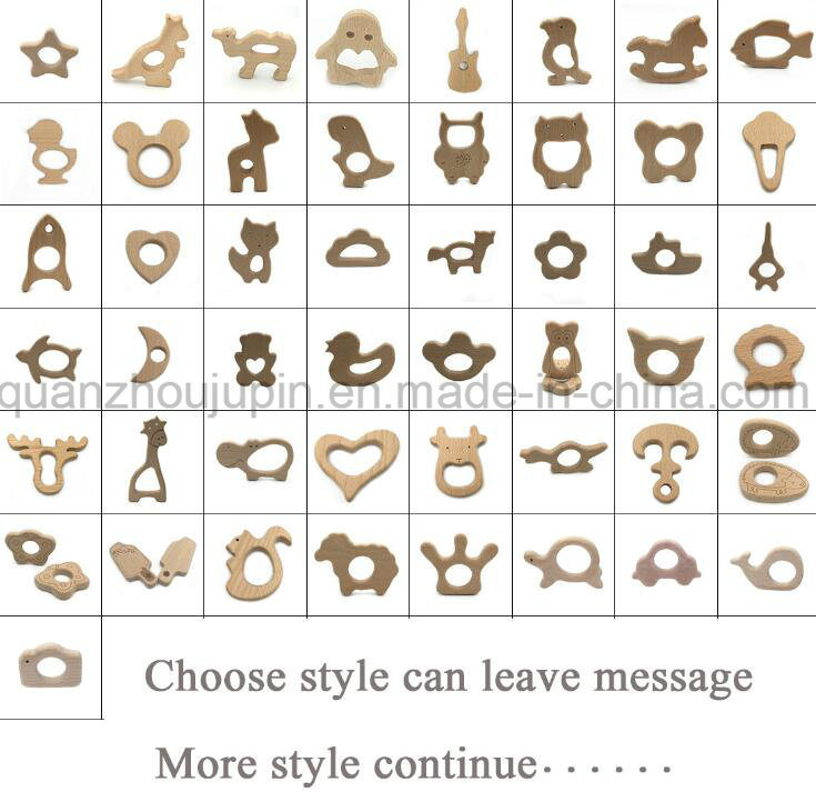 OEM Wooden Animal Shaped Baby Chew Toy Teether