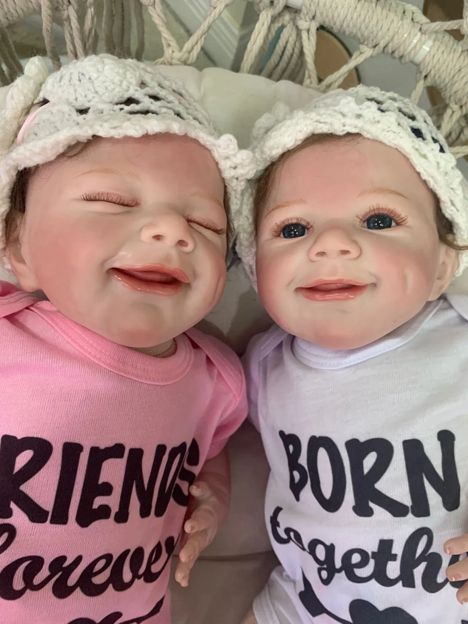 Original New Face Super Sweet Bebe Doll Reborn Baby Twins Lifelike Very Soft Touch Flexible Collectibles 100% Hand-Made