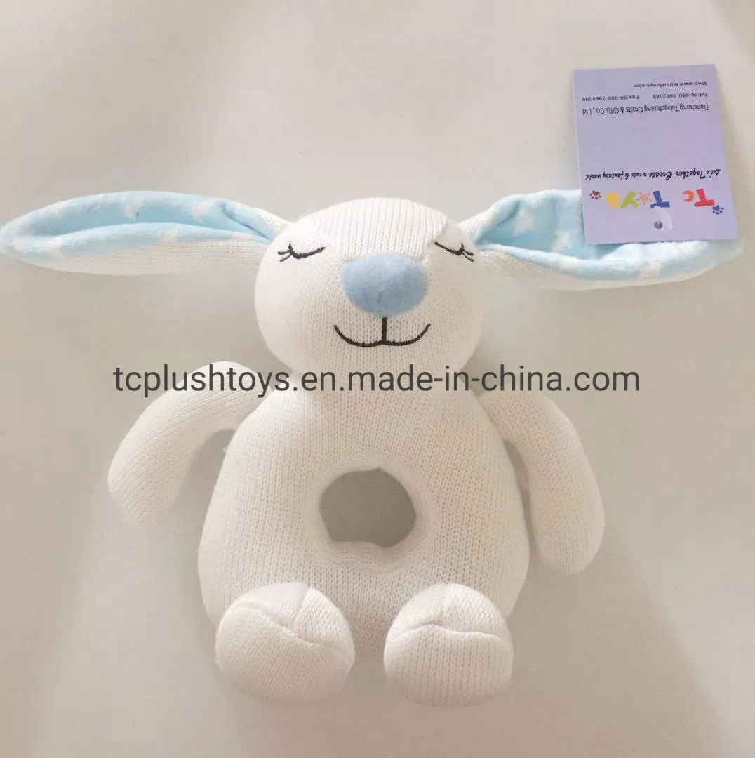 Plush Animal Rabbit Baby Rattles Educational Toy /Cartoon Bunny Animal Plush Stuffed Toys Baby Soft Plush Baby Soft Rattle Knitted Toys