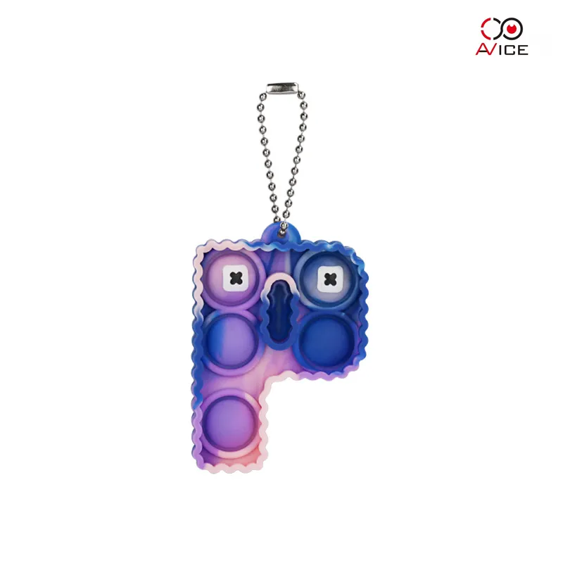 Pop Its Fidget Toy Simple Dimple Stress Silicone Play Keychain for Adult Students