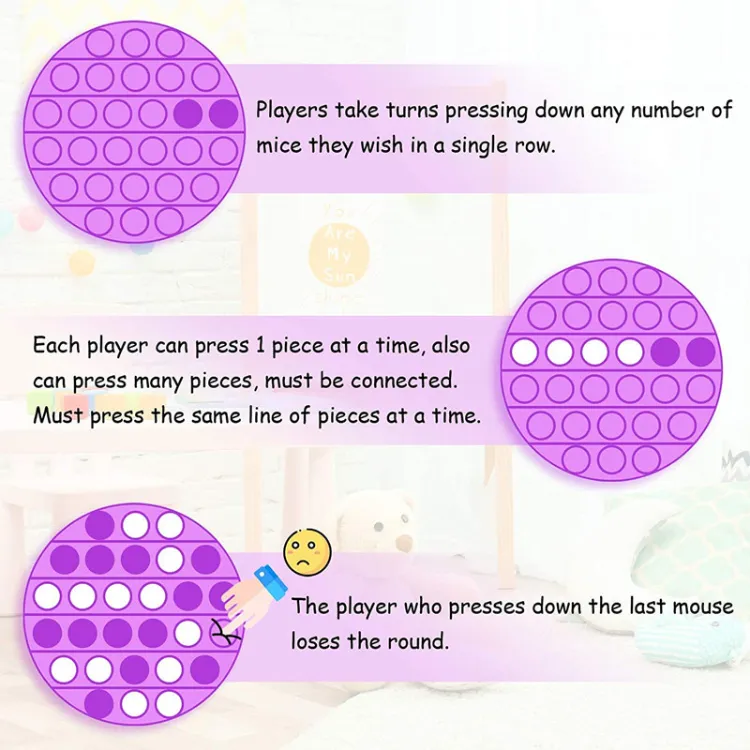 Pop Its Fidget Toy Simple Dimple Stress Silicone Play Keychain for Adult Students