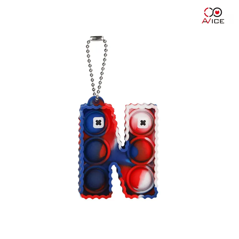 Pop Its Fidget Toys Mini Keychain Hand Popping Squeeze Toy for Kids Teens