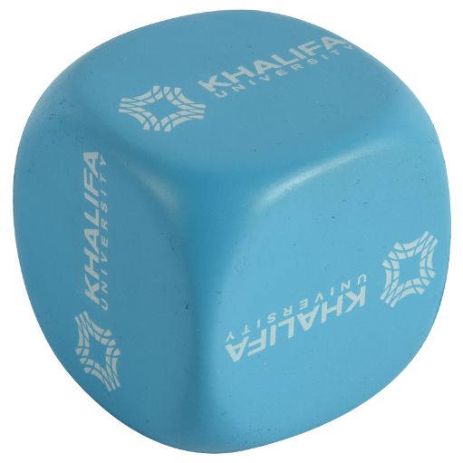 PU Plain Blue Dice Design Stress Ball Toy with Corporate Logo