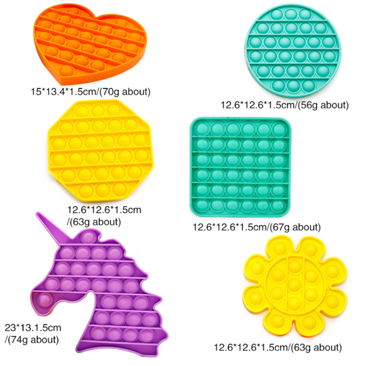 Push Pop Silicone Bubble Fidget Sensory Toys for Kids Stress Fidget Relief