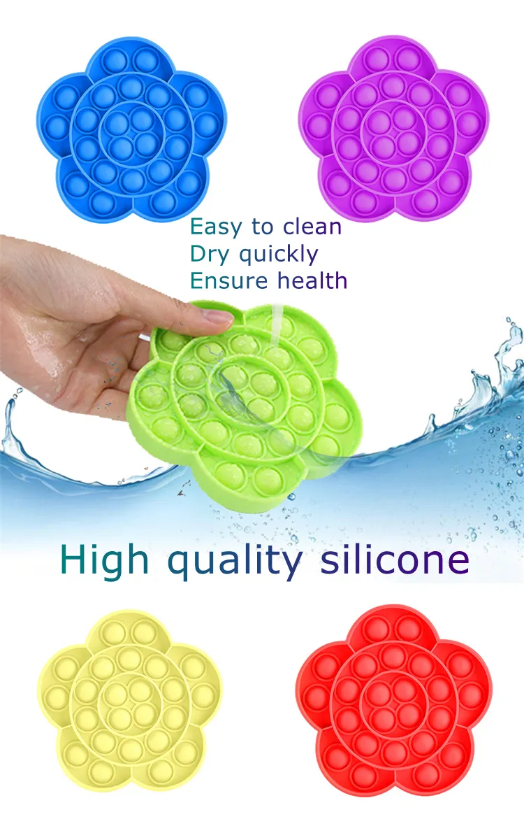 Rainbow Popping Sound Square Pop Its Fidget Toy Push Bubble Sensory Squeeze Kids Toys