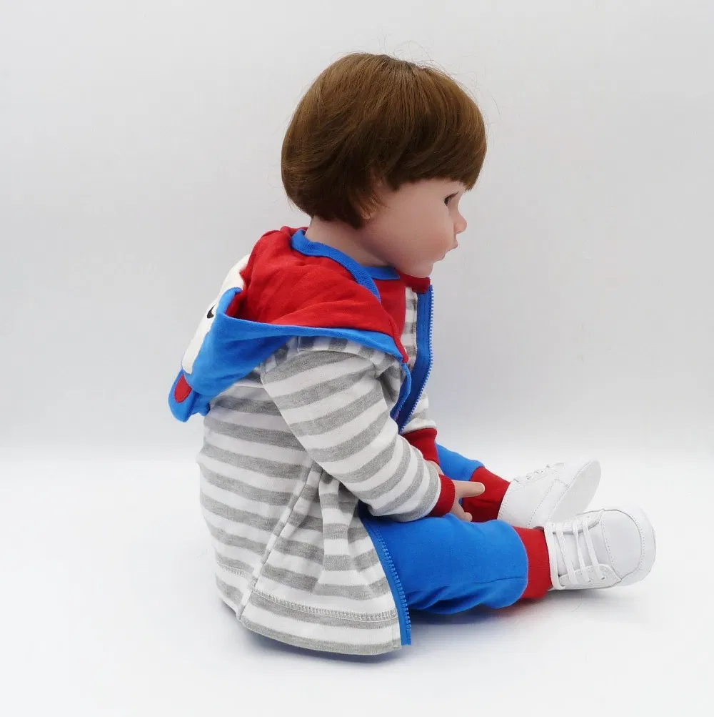 Reborn Toddler Boy 47cm Soft Silicone Bebe Doll Reborn Baby Toy for Girls Baby Birthday Gift for Child Bedtime Early Education