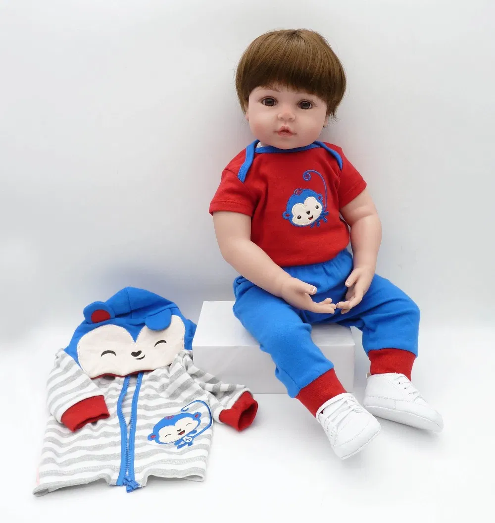 Reborn Toddler Boy 47cm Soft Silicone Bebe Doll Reborn Baby Toy for Girls Baby Birthday Gift for Child Bedtime Early Education