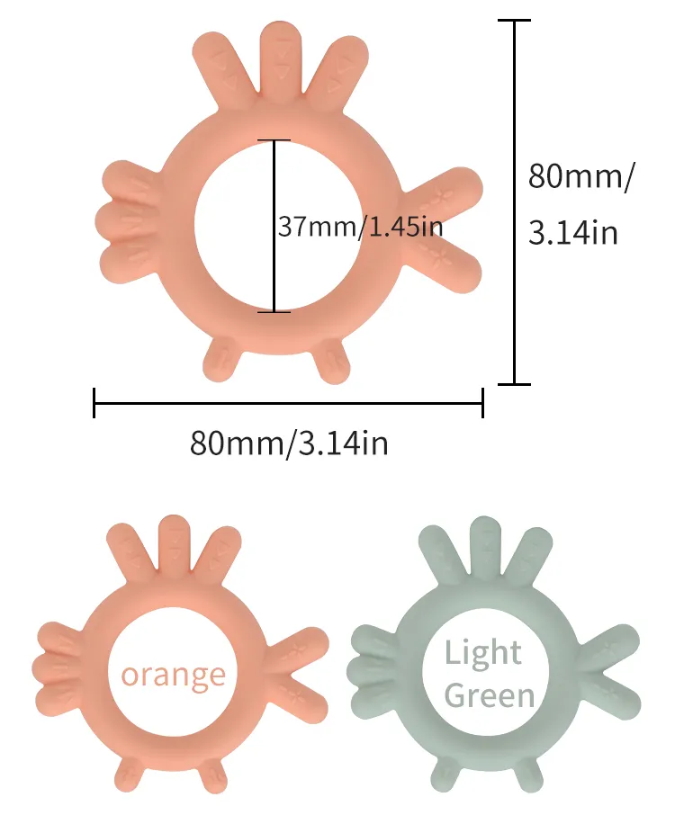 Sensory Baby Teething Toys, Soft BPA Free Baby Teether, Natural Organic Toys Baby Silicone Teether