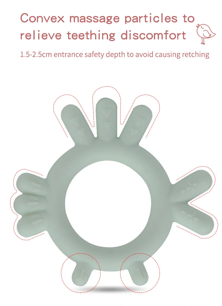 Sensory Baby Teething Toys, Soft BPA Free Baby Teether, Natural Organic Toys Baby Silicone Teether