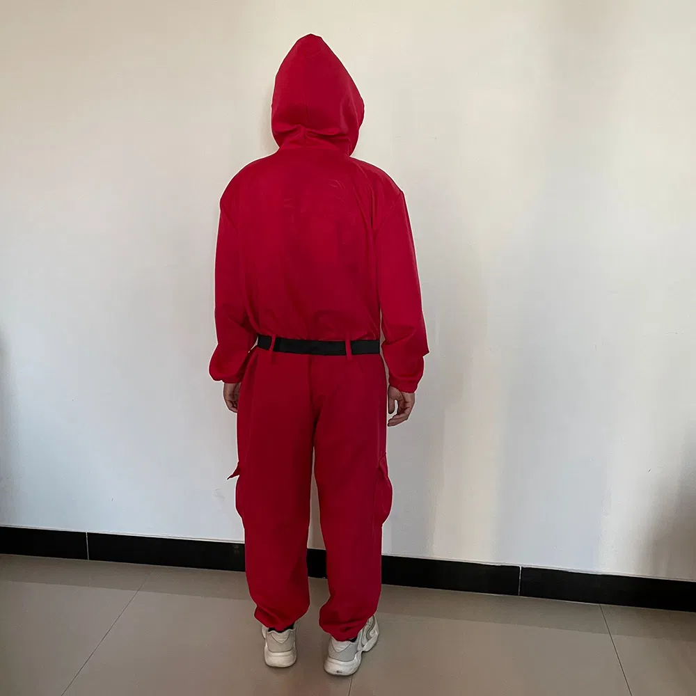 Sexy Meow Korean TV Hot Sale Squid Game Jumpsuit Cosplay Uniform Halloween Carnival Party Red Costume Jumpsuit Belt Gloves 3 Pcssexy Meow Korean TV Hot Sale