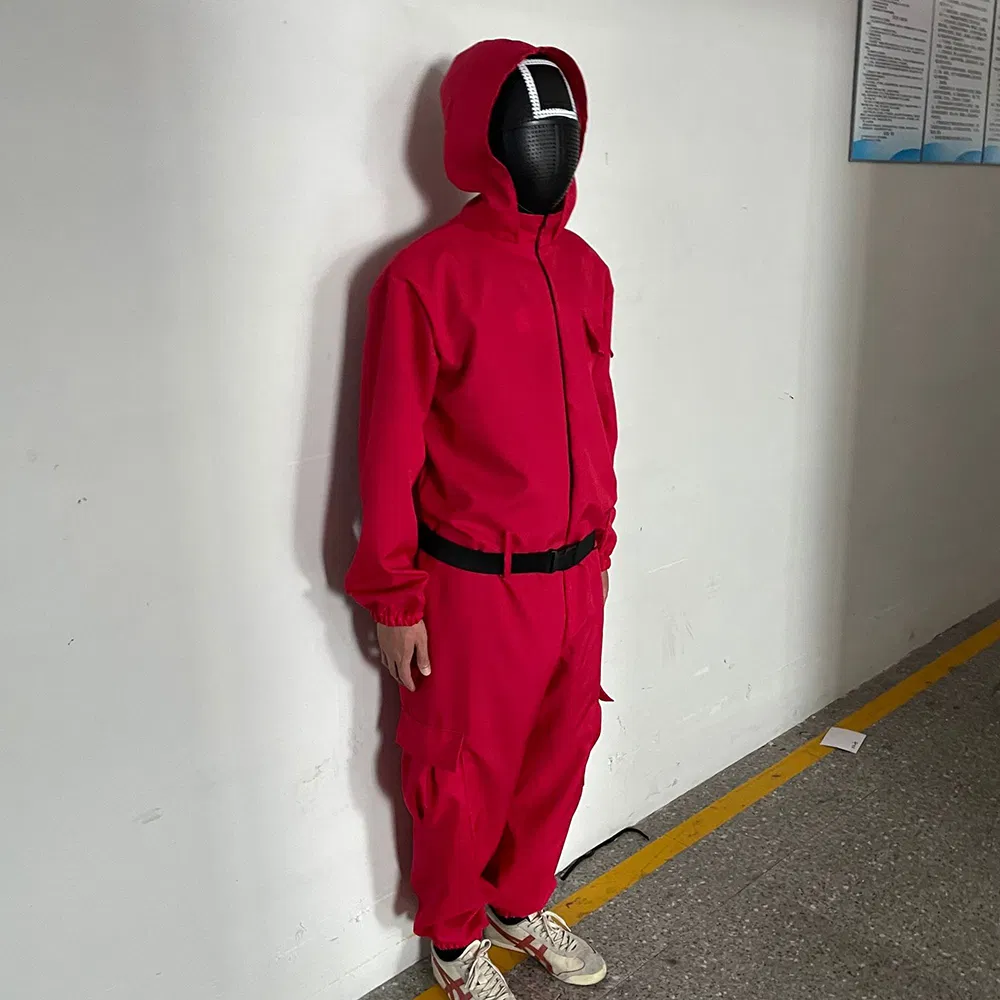 Sexy Meow Korean TV Hot Sale Squid Game Jumpsuit Cosplay Uniform Halloween Carnival Party Red Costume Jumpsuit Belt Gloves 3 Pcssexy Meow Korean TV Hot Sale