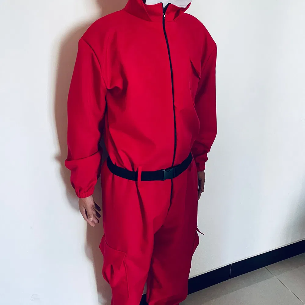 Sexy Meow Korean TV Hot Sale Squid Game Jumpsuit Cosplay Uniform Halloween Carnival Party Red Costume Jumpsuit Belt Gloves 3 Pcssexy Meow Korean TV Hot Sale