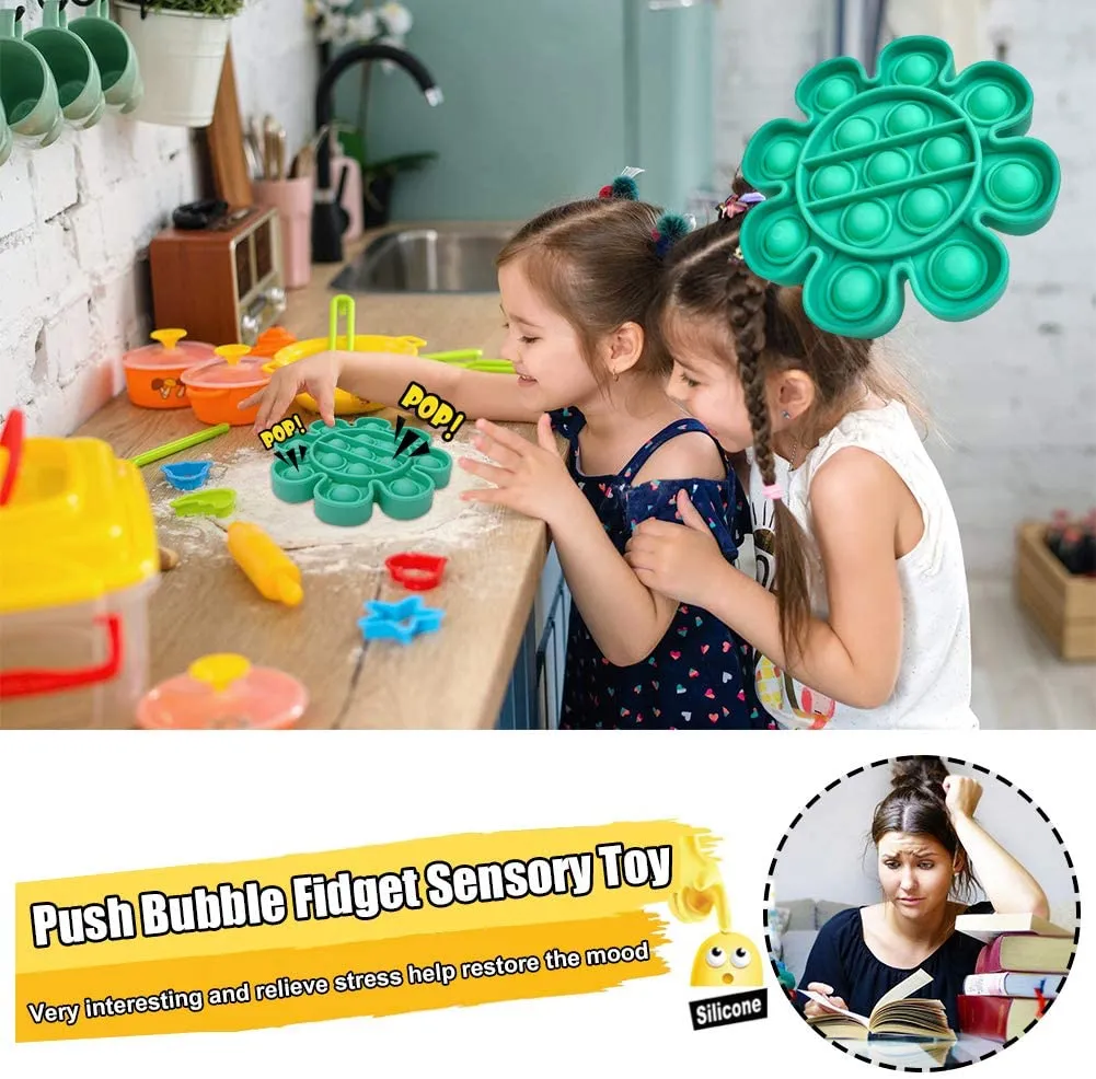 Silicone Push Pop It Bubble Sensory Fidget Adult Kids Intellectual Educational DIY Stress Anxiety Reducing Toy
