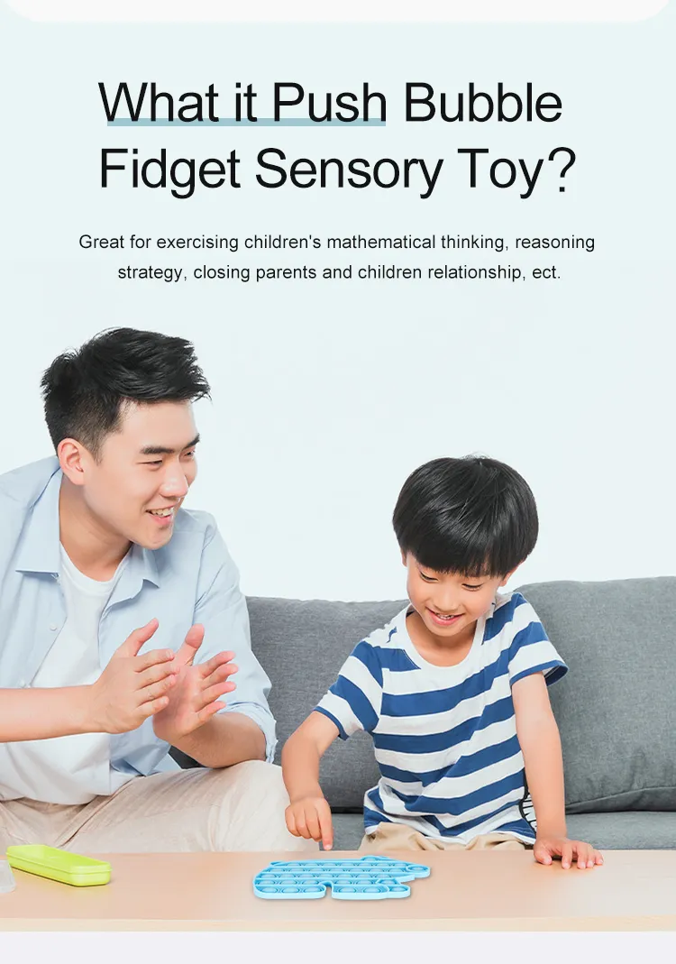 Silicone Sensory Gift Pop Its Fidget Toy Keychain for Children and Adults