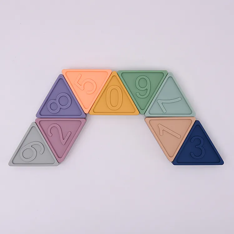 Silicone Soft Building Blocks Food Grade Educational Play Baby Stacking Triangle Toys for Children Educational Toys