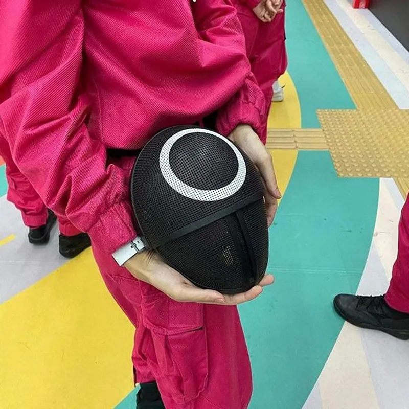 Squid Game Mask Cosplay Pretends to Play Halloween Party