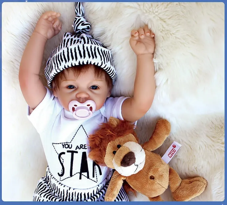 Sweet Face Reborn Baby Doll with Hand Rooted Curly Hair