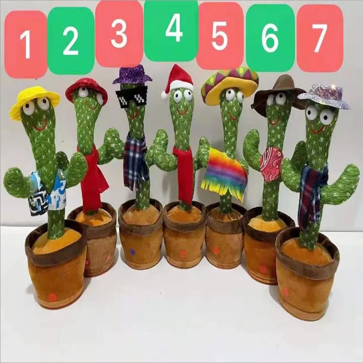 Trill Toys, Cactus Toy, Twisting Cactus Singing, Enchantingtalking Cactus Plush Toys, Christmas Toy