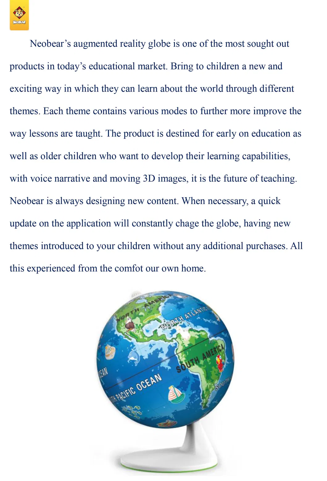 Virtual Ar Globe Children′s Toys Education Learning Machine