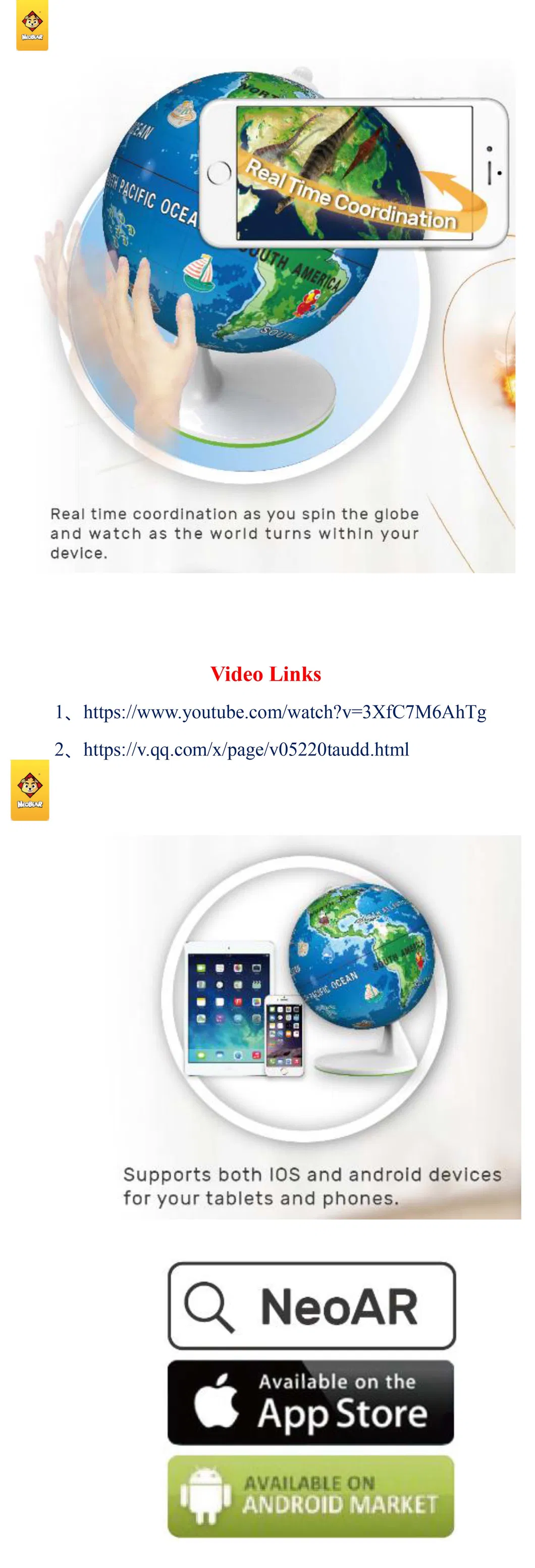 Virtual Ar Globe Children′s Toys Education Learning Machine