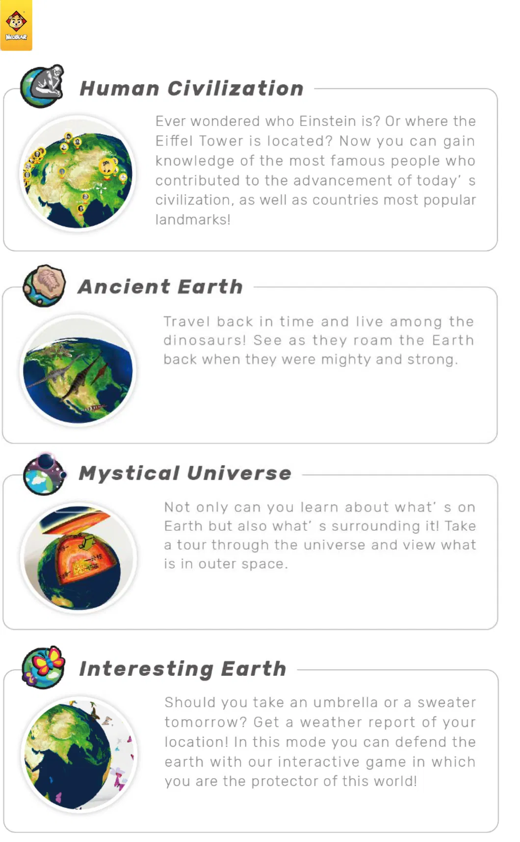 Virtual Ar Globe Children′s Toys Education Learning Machine