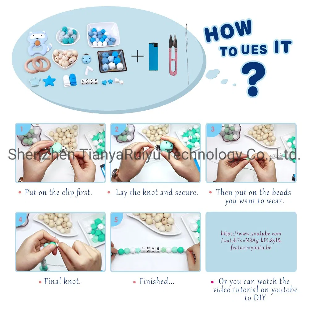 Whale Baby Teether Food Grade Rodents Baby Teething Beads DIY Pacifier Chain Necklaces Baby Silicone Teether