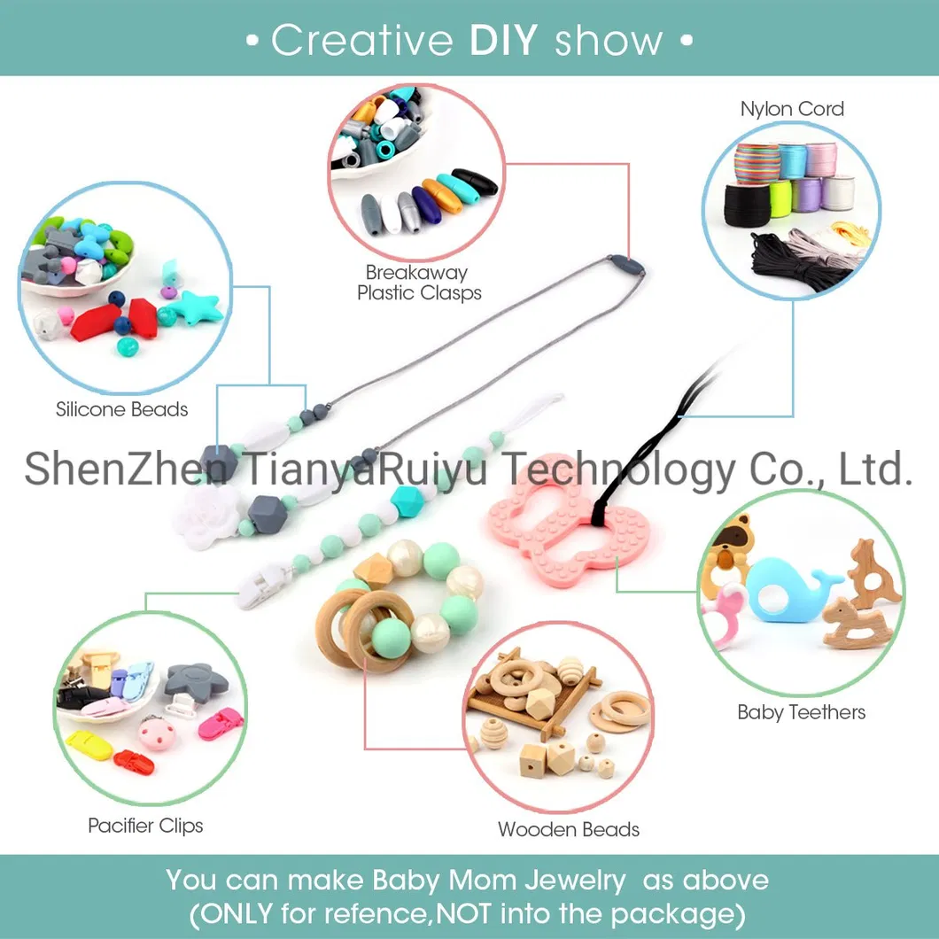 Whale Baby Teether Food Grade Rodents Baby Teething Beads DIY Pacifier Chain Necklaces Baby Silicone Teether