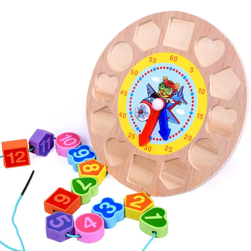Wooden Clock Toy for Kids 1 Year up Educational Shape Color Number Sorter Wooden Toy for Preschool Baby Boys Girls with Storage Board