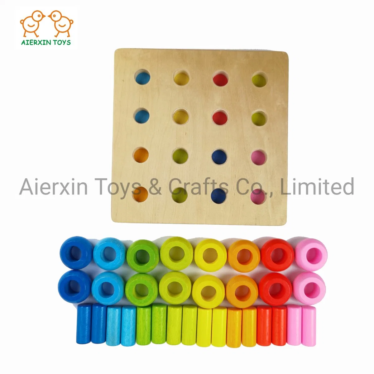 Wooden Color Matching Stacking Beads for Education
