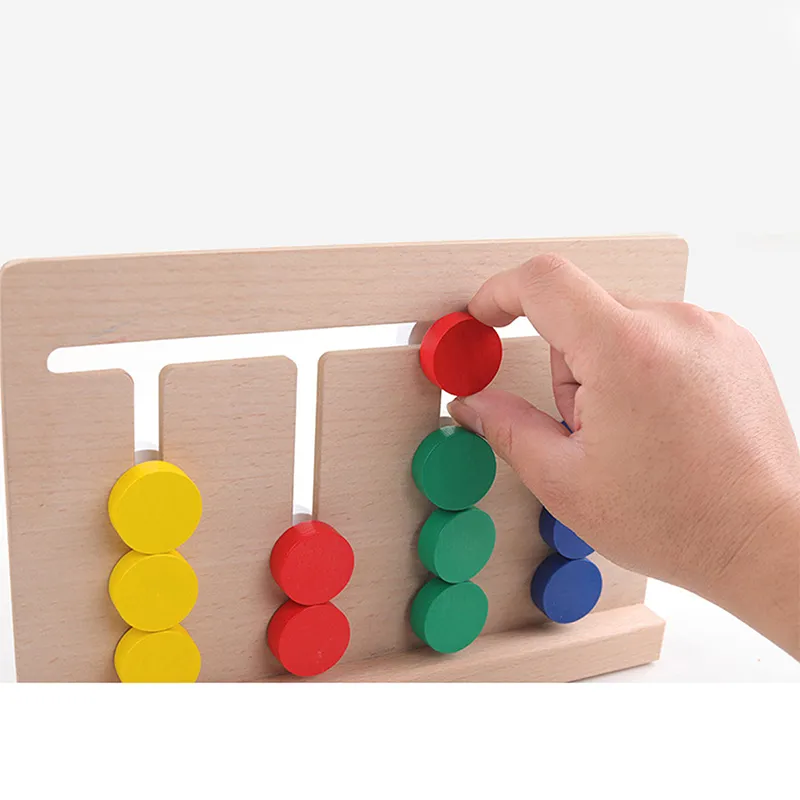 Wooden Color Sorting Puzzle Set Toy for Kids 2 Years up Educational Learning Brainteaser for Children Baby Boys Girls