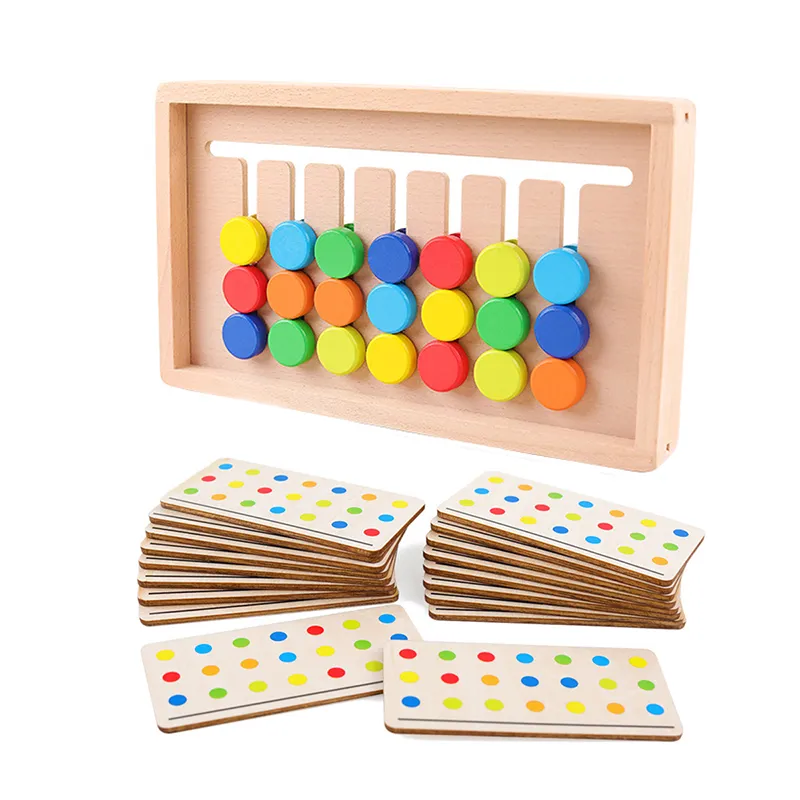 Wooden Color Sorting Puzzle Set Toy for Kids 2 Years up Educational Learning Brainteaser for Children Baby Boys Girls