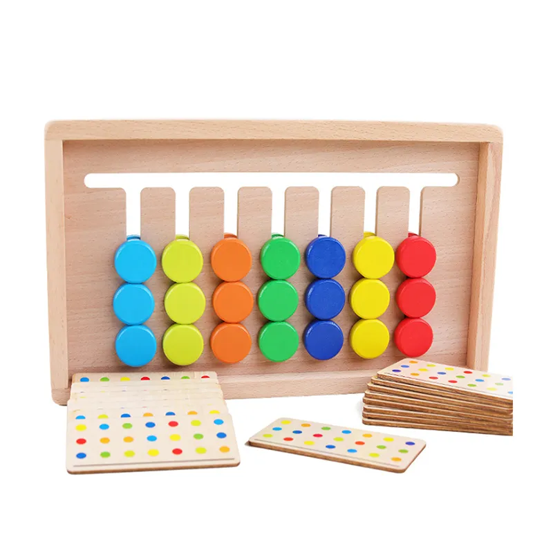 Wooden Color Sorting Puzzle Set Toy for Kids 2 Years up Educational Learning Brainteaser for Children Baby Boys Girls