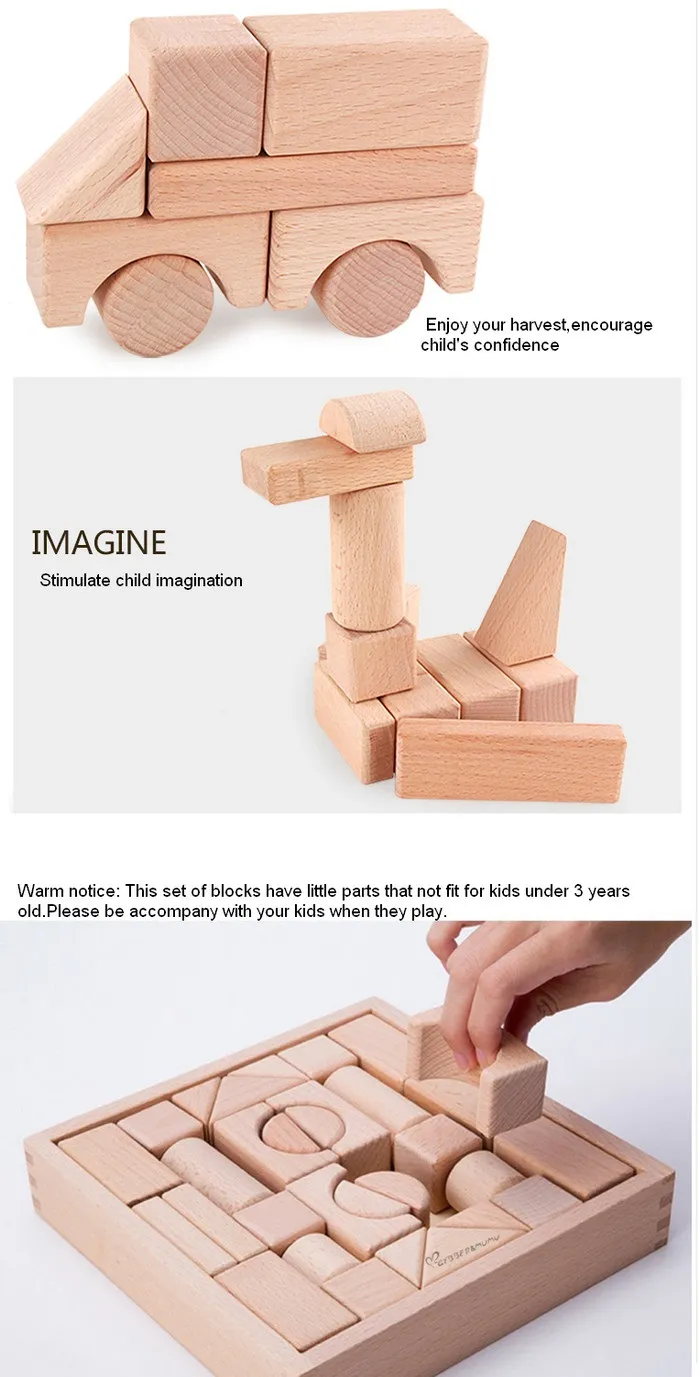 Wooden Stacking Blocks Toy for Kids 1 Year up Educational Shape Sorter for Preschool Baby Boys Girls with Storage Board Child Safe Natual Wood Toy